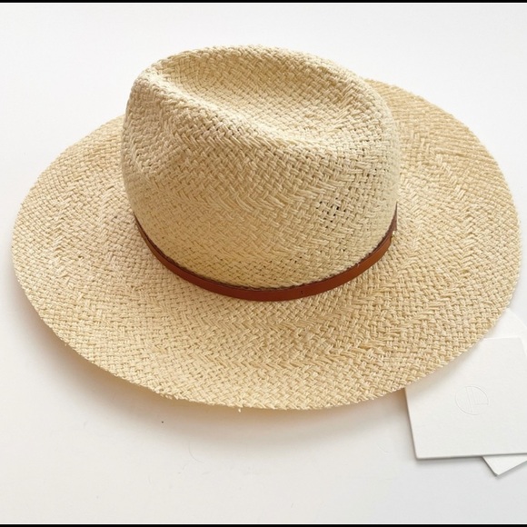 Janessa Leone Women\'s Ivana Hat fedora woven small raw new summer beach